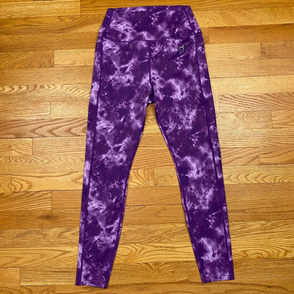 Peloton Brittany Allen Leggings Women Small Purple Tie Dye High Rise Athletic